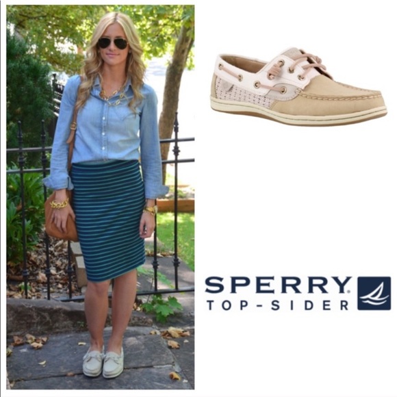 SPERRY Top Sider Canvas Preppy Academia Nautical Leather Boat Shoes 7.5 - Picture 2 of 9